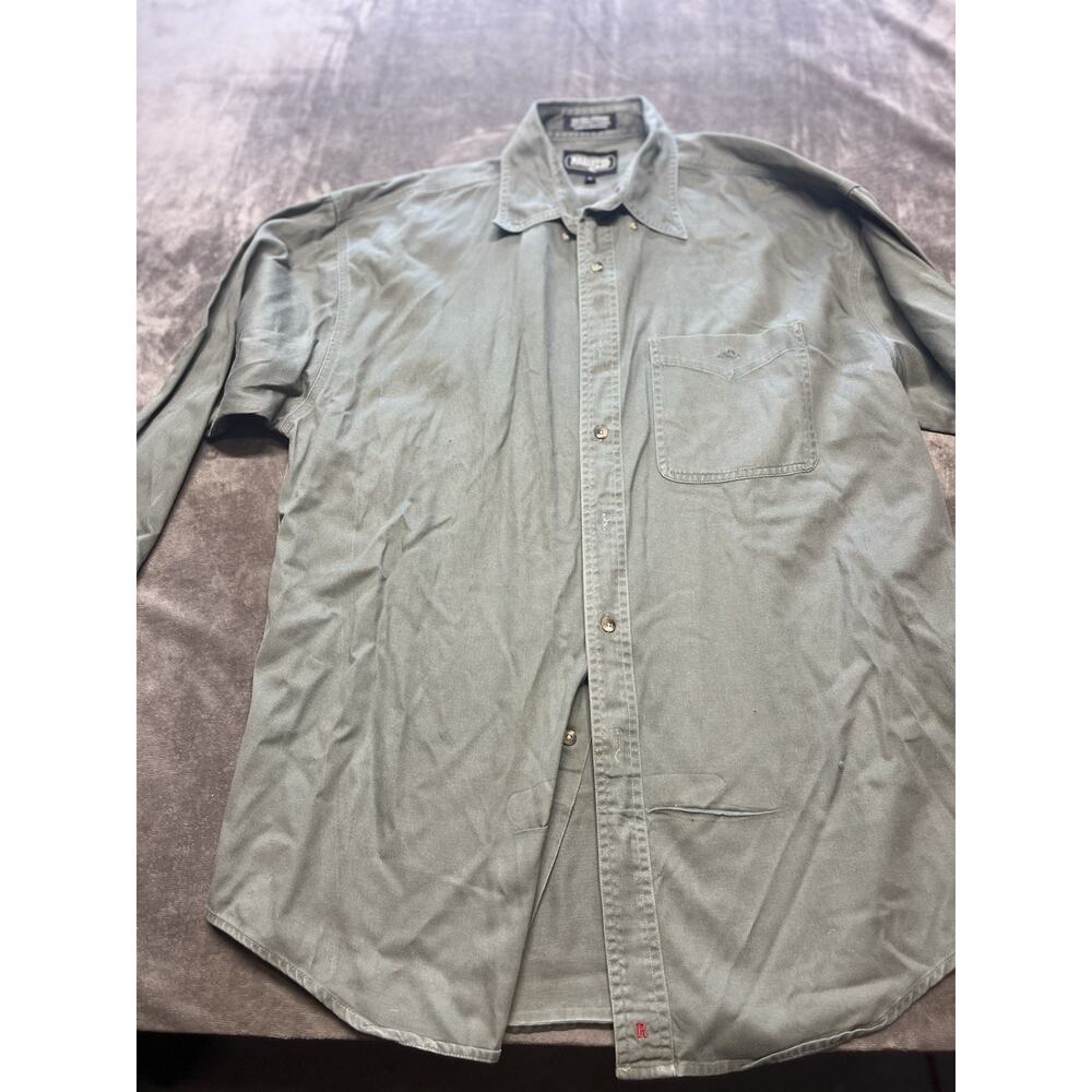 RESISTOL RODEO GEAR, MEN'S M, 30X‎ HILL COUNTRY, 100% COTTON, Green BUTTON DOWN